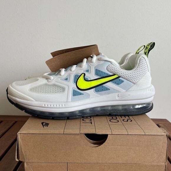 Nike Air Max Genome(GS) WHITE BLUE YELLOW Women 8.5/Big Kid 7Y(CZ4652-101) - Picture 9 of 13